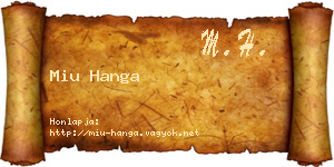 Miu Hanga névjegykártya